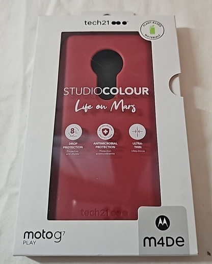 Tech21 Studio Colour Protective Hard Slim Case Motorola Moto G7 Play Red XT1952