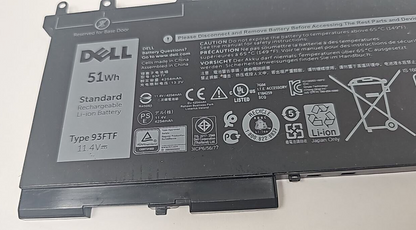 Laptop Battery 93FTF for Dell Latitude 5280 5290 5490 5580 5591 Precision 3530