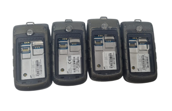 4 Lot of Samsung Rugby II 2 SGH-A847 Black Cell Phone Flip for Replacement Parts