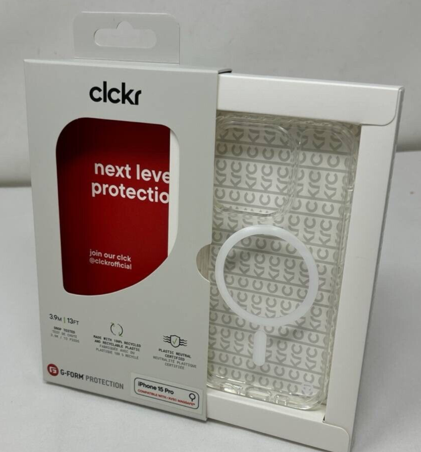 Clckr G-Form MagSafe Clear Case for Apple iPhone 15 Pro 6.1" Diamond Cover