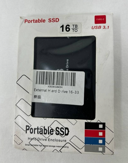 Portable SSD Mobile Storage External Hard Drive Enclosure 16TB USB 3.1 Type C