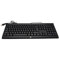 HP KM100 Wired English Keyboard USB Desktop Full Size Quiet Keys Office Computer