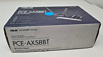 Asus PCE-AX58BT Dual Band WiFi 6 PCI-E 802.11ax Adapter 2 Antennas Bluetooth 5.0