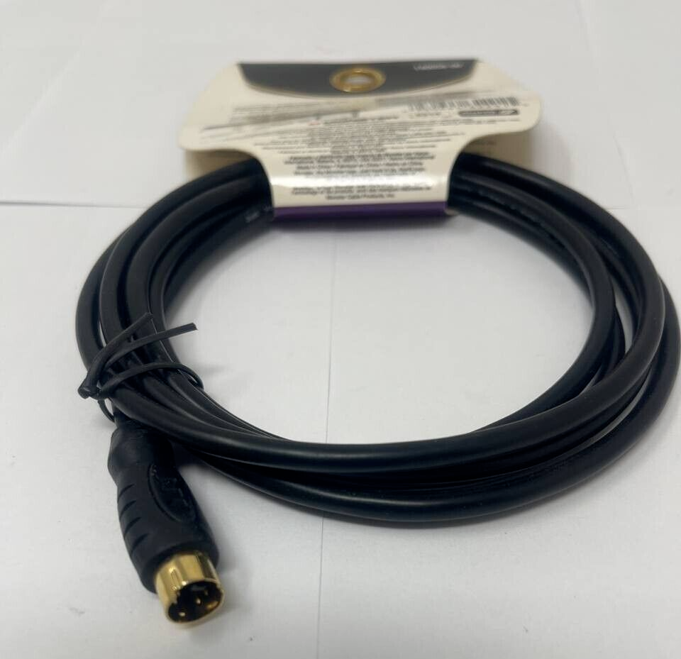 Monster S-Video Cable 6ft Just Hook It Up Mini Din 4 Pin TV Wire RCA 1.8M