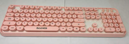 Sades V2020 Wireless Keyboard and Mouse Combo With Round Keycaps 2.4GH Pink wow