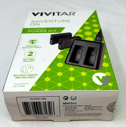 Vivitar Dual Li-ion Recharge Battery and Charger for GoPro AHDBT-401 AHBBP-401