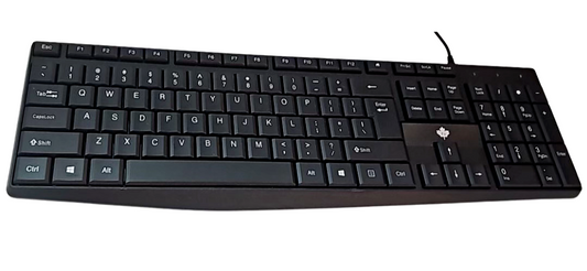 Wired USB Full Size Keyboard QWERTY Wired for Computer PC Basic Universal Black