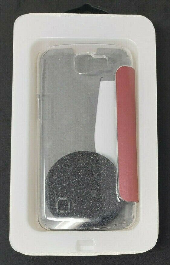 XQISIT Red Coral Flap Beauty Case Folio Book Cover Adour For LG K4 Clear Back