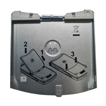 Silver Back Rear Cover Battery Door Case Replacement for Motorola Razr V3 Gray