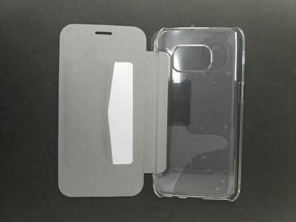 Xqisit White Leather Flip Cover Adour for Samsung Galaxy S7 Book Case Clear Back