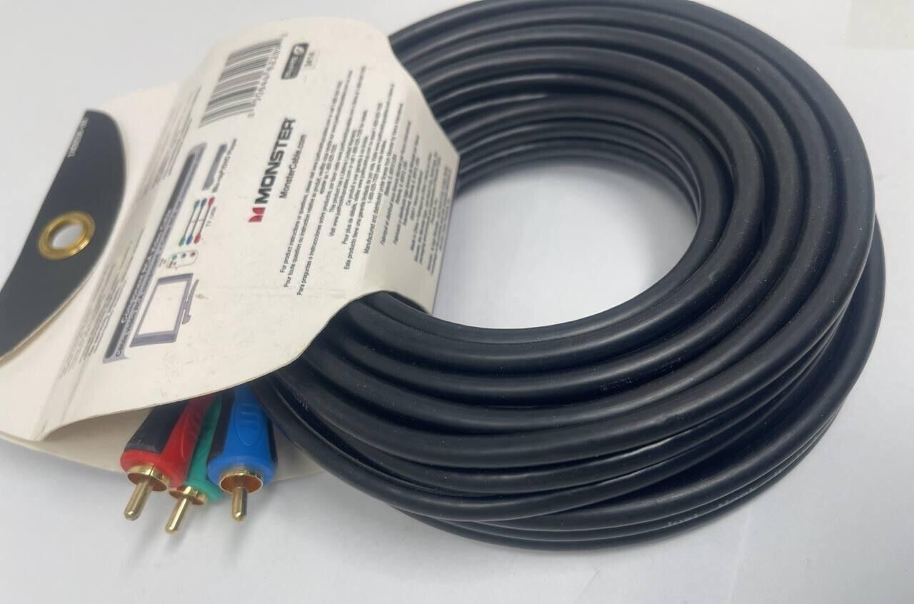 Monster RCA Component Video RGB Cable 12ft  Just Hook It Up High Quality Thick