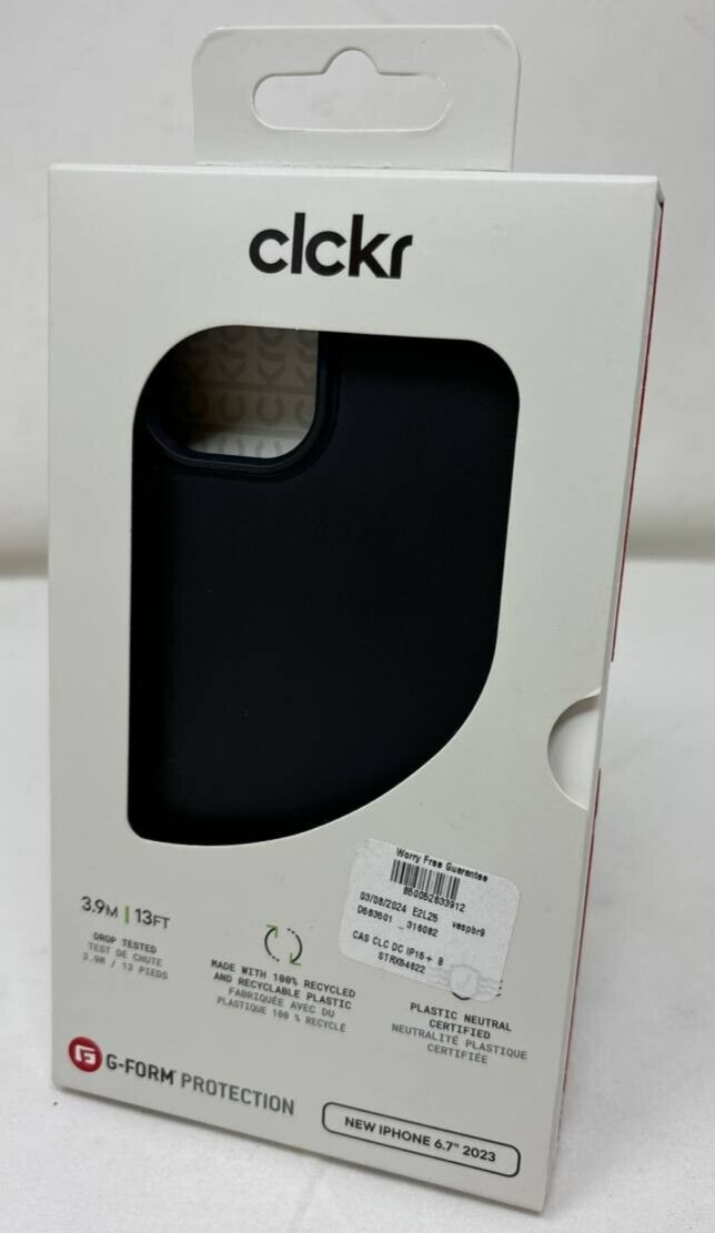 Clckr G-Form Diamond Case for Apple iPhone 15 Plus 6.7" Protective Cover Black