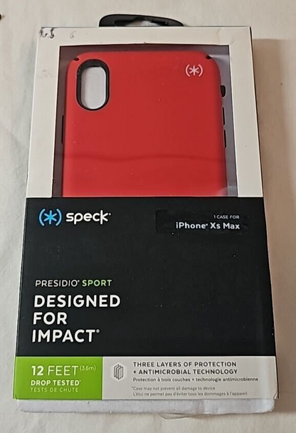 Speck Presidio Protective Sport Case for Apple iPhone XS Max 6.5" Red Impactium