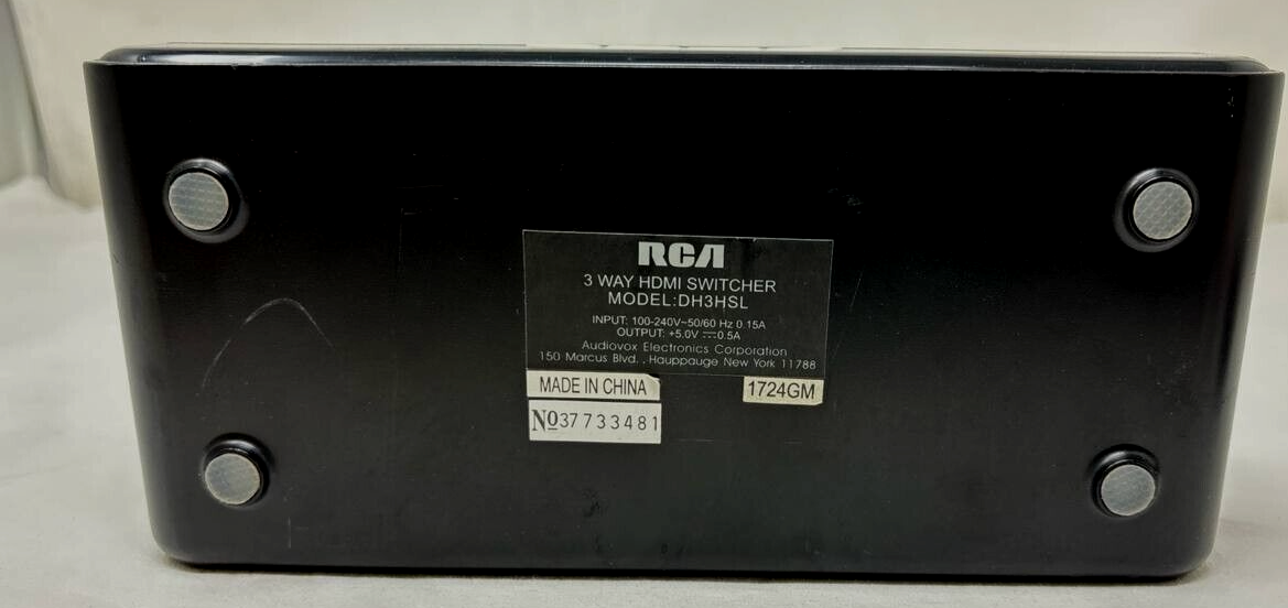 RCA DH3HSL HDMI 3 Port Switch Hub Switcher Box HD DVD Satellite PVR HDTV Black