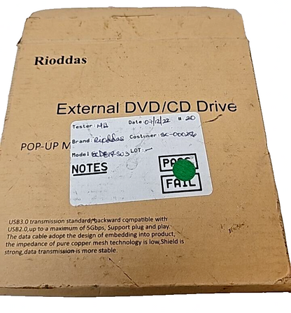 Rioddas ECD819-SU3 External CD DVD Drive Burner USB 3.0 CD-ROM Player Reader