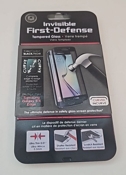 Qmadix Invisible Defense Tempered Glass Samsung Galaxy S6 Edge SM-G925F Black