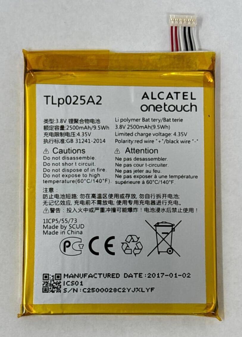 Battery TLP025A2 Original For Alcatel One Touch OT8008D HDOT8000 8000D