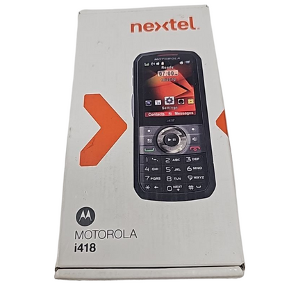 Motorola Nextel i418 Bar Cell Phone GPS MP3 Bluetooth 2MP MicroSD 2.2" Kit