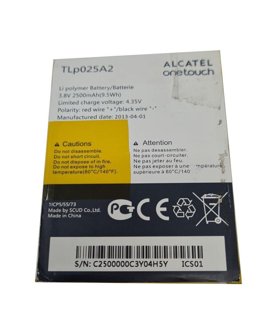 Original Internal Battery TLP025A2 For Alcatel One Touch OT8008D HDOT8000 8000D