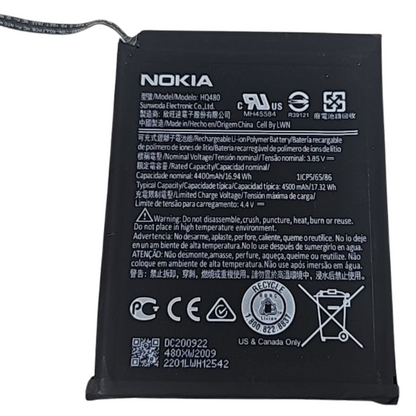 Battery Nokia HQ480 For Nokia 8.3 5G TA-1243 TA-1251 4400 mAh 3.8V Replacement