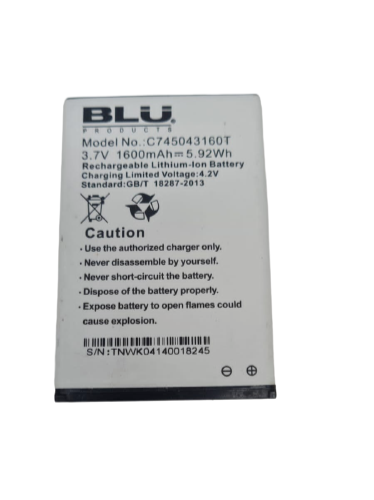 Battery C745043160T For Blu Advance 4.0 A270 A270A Replacement 1600mAh 3.7V OEM