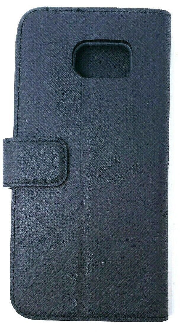 Black Xqisit Wallet Viskan Case For Samsung Galaxy S7 Edge Folio Cover Cards