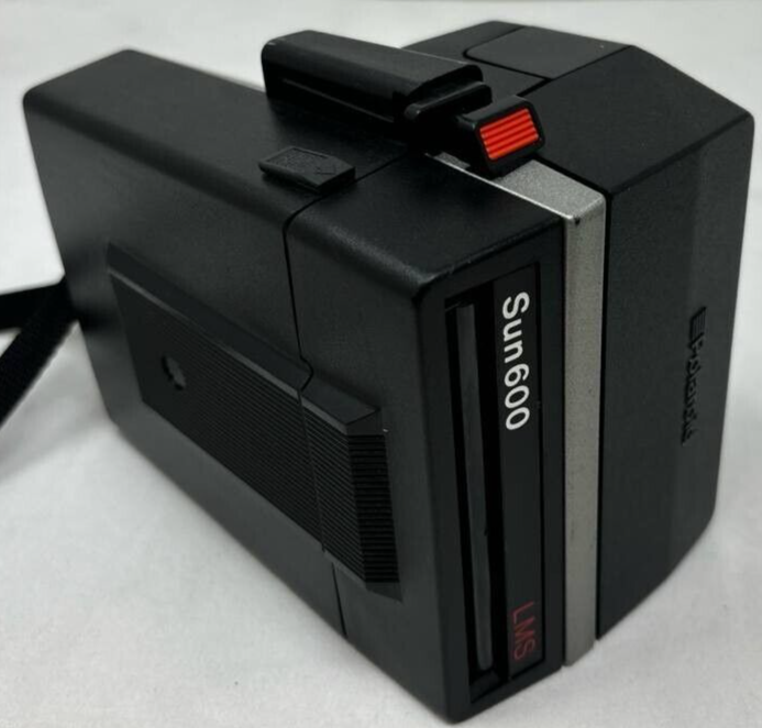 Vintage Polaroid Camera Sun 600 LMS Instant Film Flash Cam with Strap Vintage