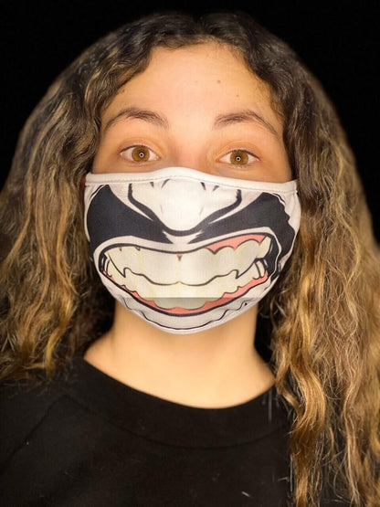 Face Mask Washable Reusable Big Smile Fun Mustache Popeye Cartoon for Kids Youth