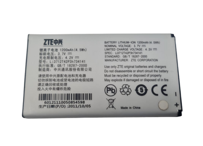 Battery Li3712T42P3h734141 For ZTE U236 X500 Score 1200mAh 3.7V 4.5Wh Original