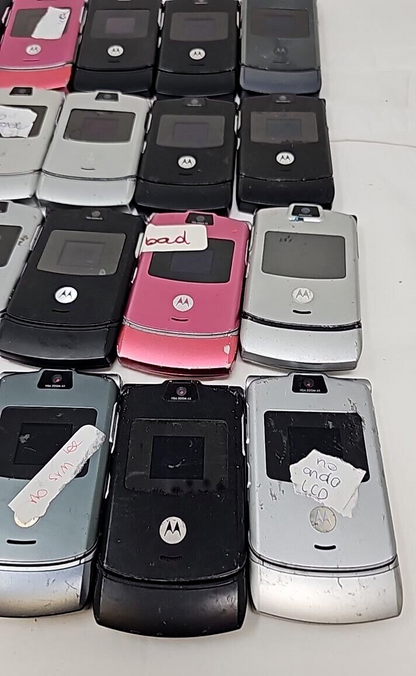 Lot of 20 Motorola Razr V3 Flip Phone T-Mobile Antique Slim GSM Vintage x Repair