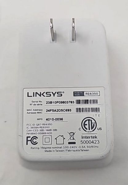 Linksys RE6400 Wireless WiFi Extender AC1200 Dual Band Repeater Signal Booster