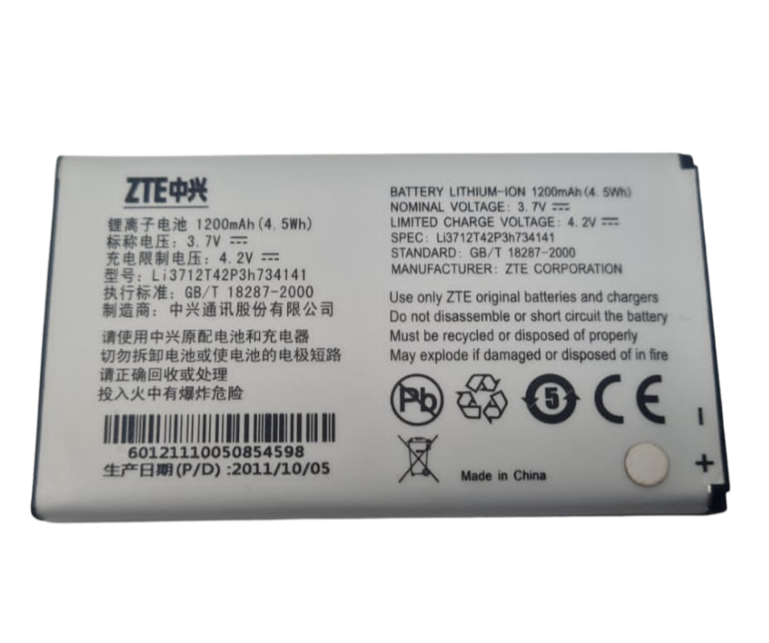 Battery Li3712T42P3h734141 For ZTE U236 X500 Score 1200mAh 3.7V 4.5Wh Original