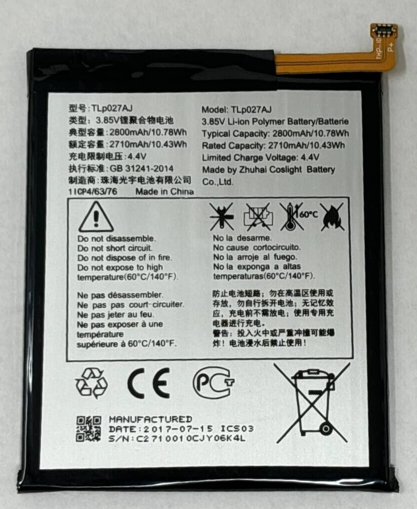 Battery TLP027AJ For Alcatel PulseMix 5085C One Touch A5 OT 8085D Genuine