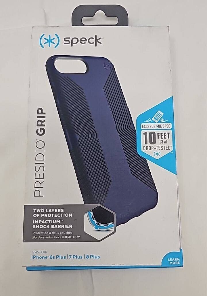 Speck Presidio Grip Case iPhone 6 6s 7 8 + Plus Back Cover Black Eclipse Blue