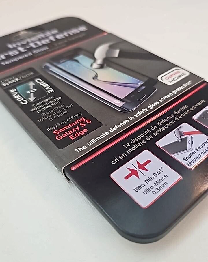 Qmadix Invisible Defense Tempered Glass Samsung Galaxy S6 Edge SM-G925F Black