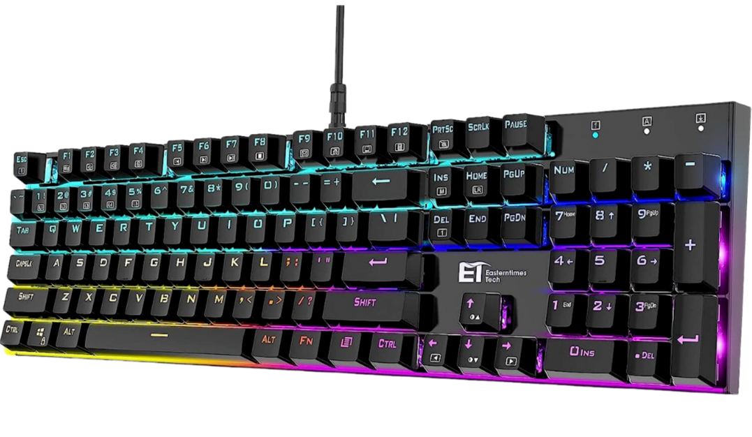 Mechanical Wired USB Keyboard Gaming ET EasterTimes Tech Full Size RGB Backlight