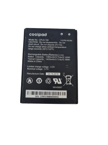 Battery CPLD-194 Fits CoolPad Snap 3312A Replacement Original 1400mAh