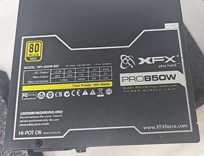 XFX PRO 850W Full Modular 80 Plus PSU Gold Power Supply Core i3 i5 i7 AMD Phenom