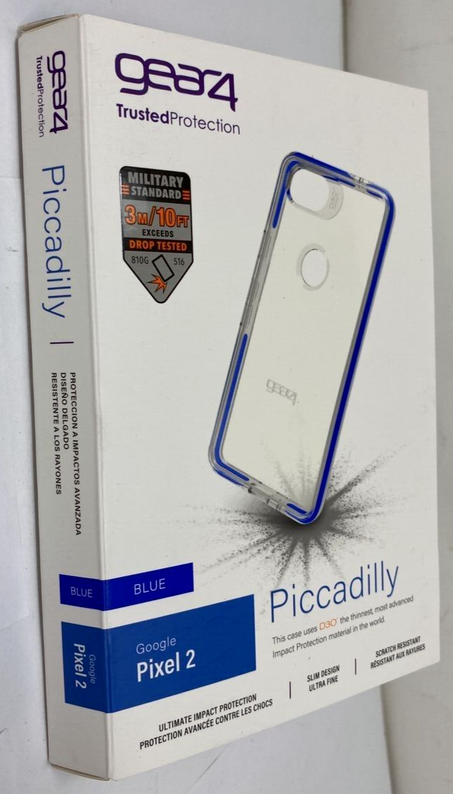 Gear4 Piccadilly Case D30 Protective Slim Cover for Google Pixel 2 Clear Blue