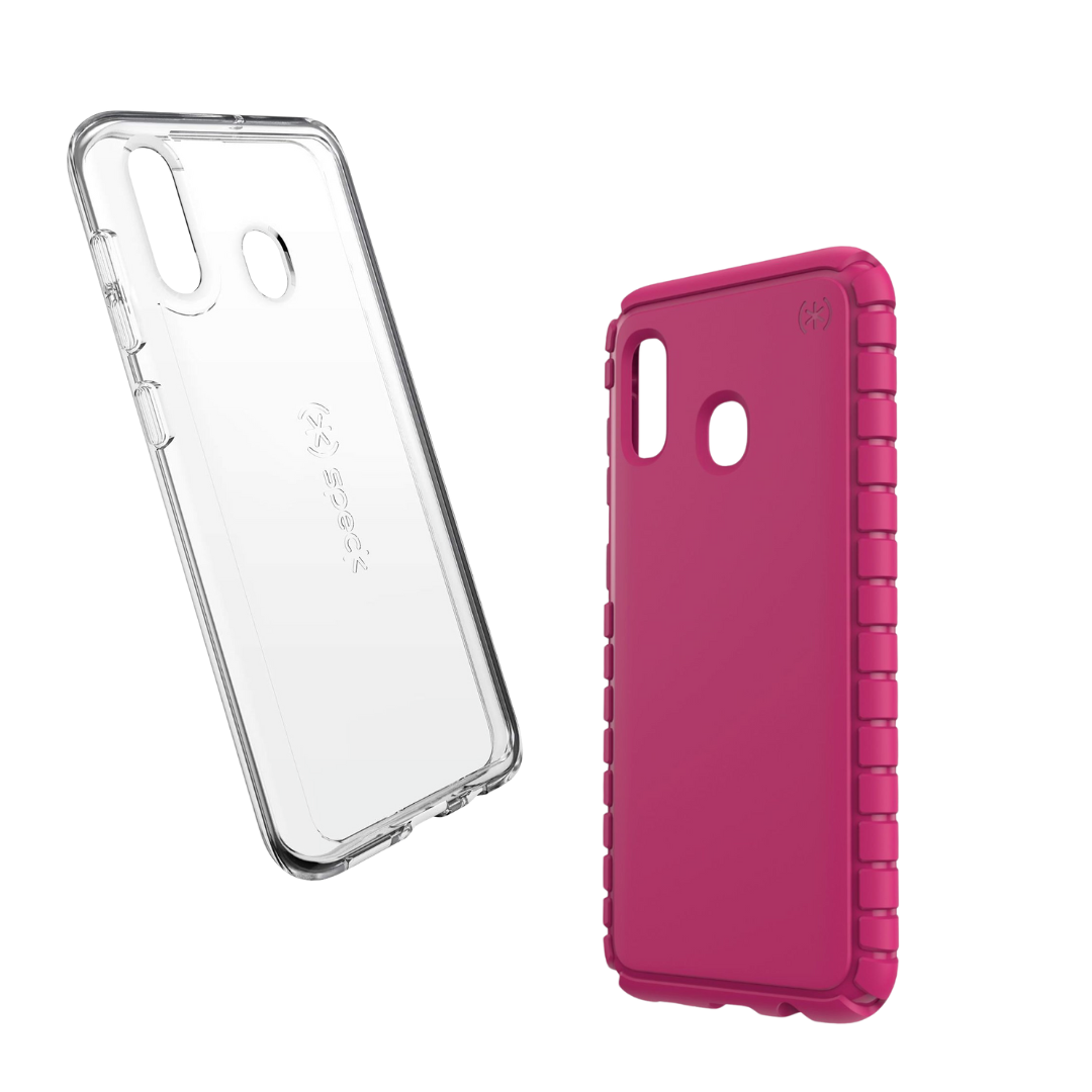 Lot of 2 Speck ToughSkin Protective Case for Samsung Galaxy A20 Pink Clear Cover