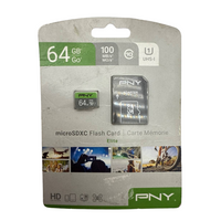 PNY Elite 64GB microSDXC UHS I U1 Class 10 Flash Memory Card with SD Adapter