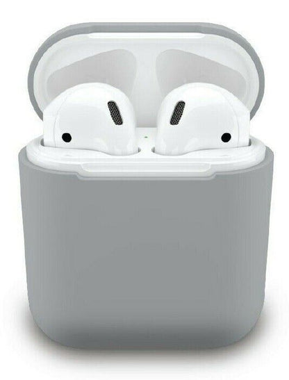 Silicone Case Cover Protective Skin Charging Case For Apple AirPods 1st 2nd Gray