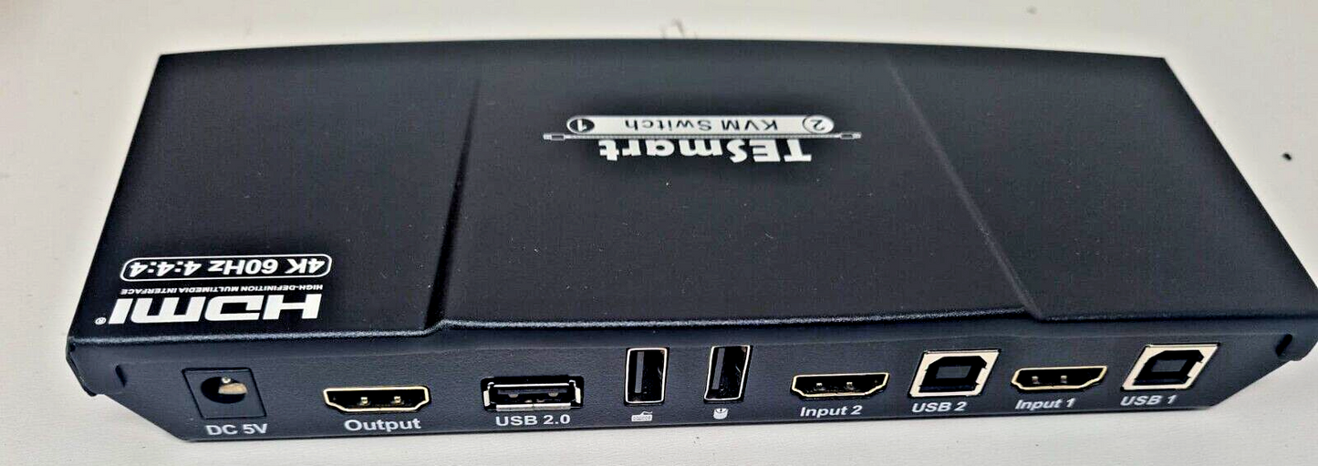 Tesmart 2 Port KVM Switch HDMI Dual Monitor 4K60Hz with USB Hub Extended Display