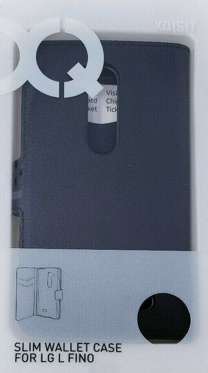 Black Xqisit Slim Wallet Case For LG L Fino Protective Back Cove Original