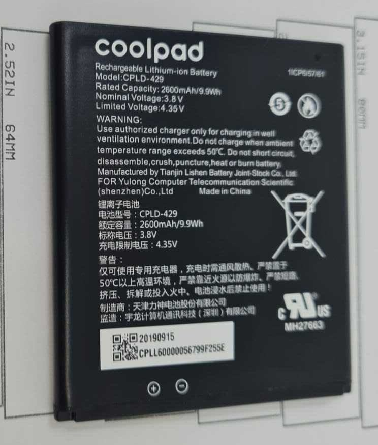 Battery CPLD-429 For Sprint CoolPad Surf Mifi Hotspot Replacement 2600mAh OEM