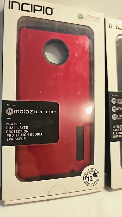 Lot of 2 Incipio Hard Case for Motorola Moto Z Droid XT1650 Force Play Red Black