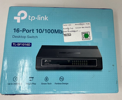 TP-Link TL-SF1016D Desktop Switch 16 Port Fast Ethernet Unmanaged Plug and Play