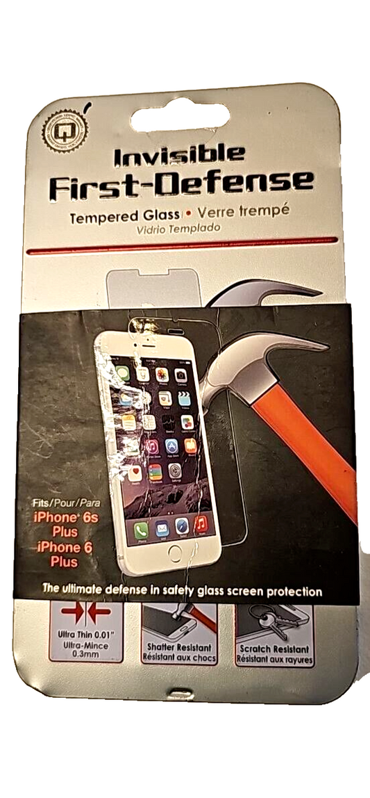 Qmadix First Defense Screen Protector Tempered Glass for Apple iPhone 6 6S Plus