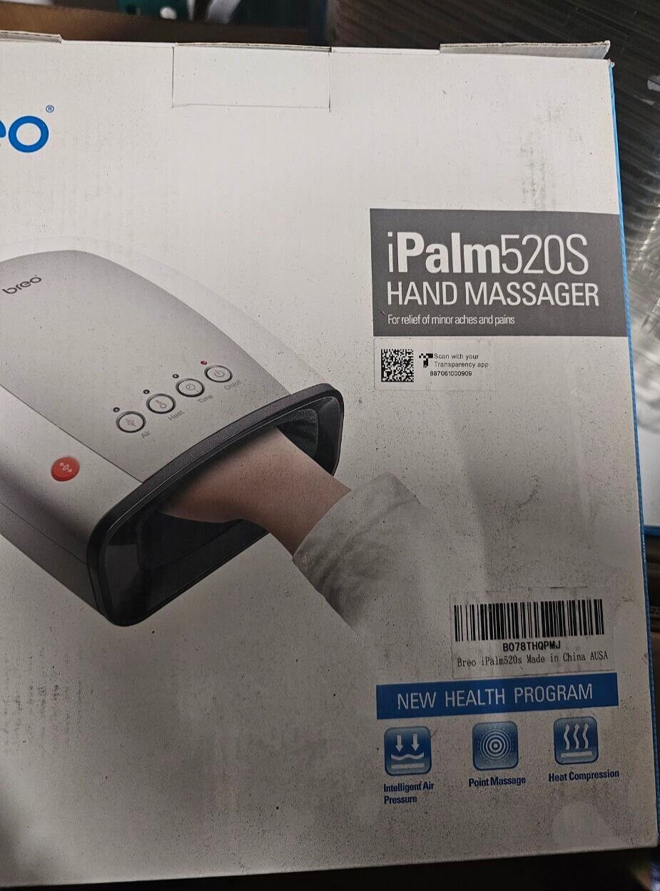 Breo iPalm520S Acupressure Palm Hand Finger Massager Heat with LCD Display