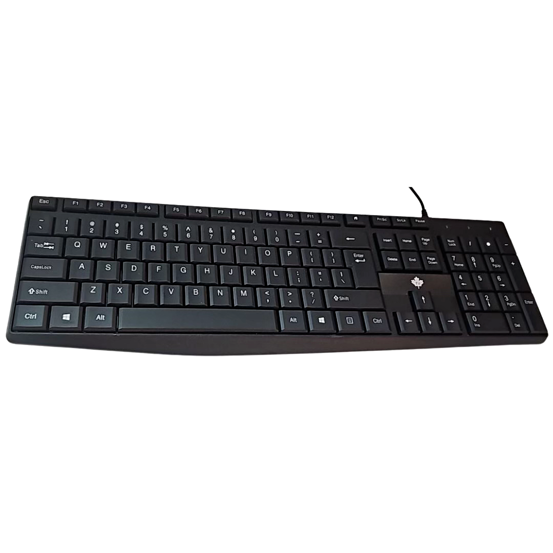 Wired USB Full Size Keyboard QWERTY Wired for Computer PC Basic Universal Black